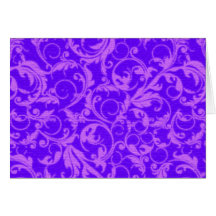 Retro Vintage Swirls Amethyst Purple Greeting Card