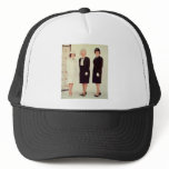Retro Vintage Women in Uniform Beautiful Strong hats
