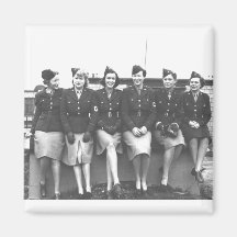 Retro Vintage Women in Uniform Military Women Refrigerator Magnet