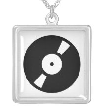 retro vinyl record custom necklace