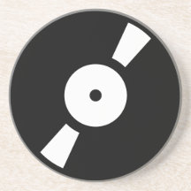 retro vinyl record drink coaster
