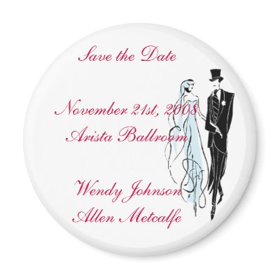 Retro Wedding, Save the Date Refrigerator Magnets by wnjpdx