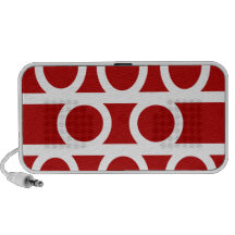 Retro white circles on burgundy iPhone speaker