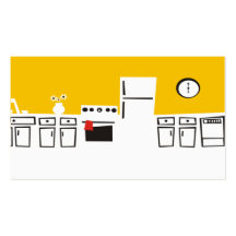 Retro white kitchen cooking culinary business card