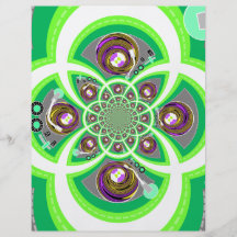 Retro white purple and green turntable full colour flyer