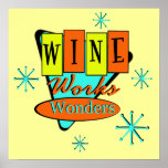 Retro Wine Works Wonders Wall Art Poster