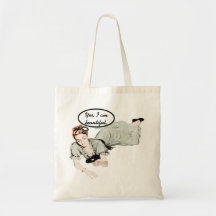 Retro Woman Humour Canvas Bags