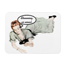 Retro Woman Humour Rectangle Magnet