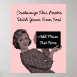 Retro Woman with a Clipboard Posters
