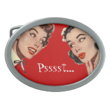 Retro Women Gossips Belt Buckle