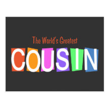 Retro World's Greatest Cousin Postcard