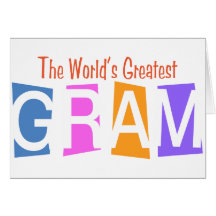 Retro World's Greatest Gram Greeting Cards
