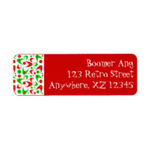 Retro Xmas Boomerang Return Address Labels