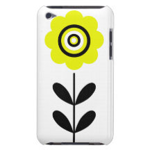 Retro Yellow and Black Flower iPod Touch Case