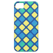 Retro Yellow and Blue Diamond Argyle