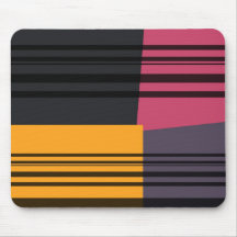 Retro Yellow, Grey, Black, Pink Abstract Art Mousepad