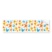 Retro Yellow Orange & Aqua Starburst Boomerang Bumper Stickers