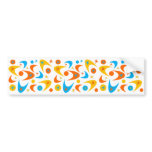 Retro Yellow Orange & Aqua Starburst Boomerang bumper stickers