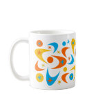 Retro Yellow Orange & Aqua Starburst Boomerang mugs