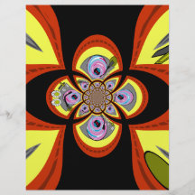 Retro yellow orange turntable design personalized flyer