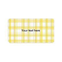 Retro yellow plaid on white background personalized address label
