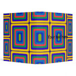 Retro yellow purple and green squares binders