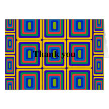 Retro yellow purple and green squares card