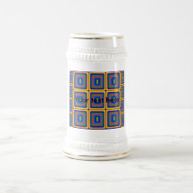 Retro yellow purple and green squares coffee mug