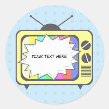 Retro Yellow TV Set Stickers