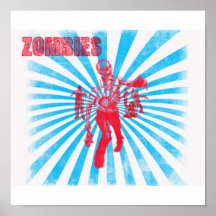 retro zombie print