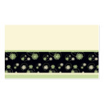 retroflowers green brown yellow business card template