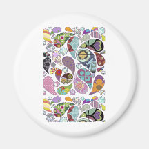 RetroPaisley Kylskåpmagneter