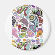 RetroPaisley Kylskåpsnagnet