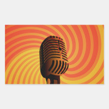Rétros autocollants de coutume de microphone