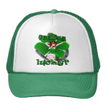 Rétros casquettes chanceux de pin-up irlandais de 