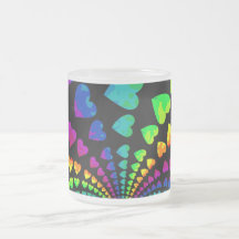 Rétros coeurs d'arc-en-ciel tasse à café