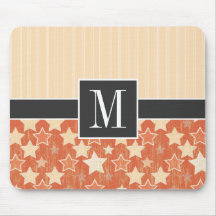 Rétros étoiles oranges mignonnes et vintages tapis de souris