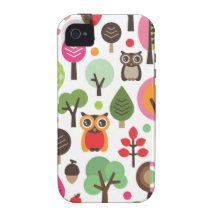 Rétros hibou et coque iphone mignons de motif d'ar coque Case-Mate iPhone 4