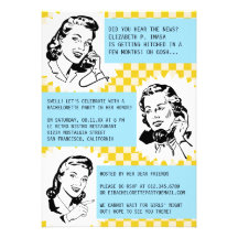 Rétros invitations de partie de gallons Bacheloret