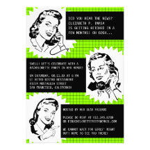Rétros invitations de partie de gallons Bacheloret