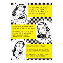 Rétros invitations de partie de gallons Bacheloret