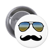 Rétros lunettes de soleil drôles avec la moustache badge avec épingle