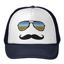 Rétros lunettes de soleil drôles avec la moustache casquette