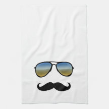 Rétros lunettes de soleil drôles avec la moustache serviettes pour les mains
