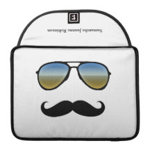 Rétros lunettes de soleil drôles avec la moustache poches pour macbook