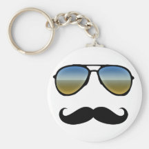 Rétros lunettes de soleil drôles avec la moustache porte-clef