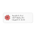 return address label,#11 ballet pink  bow