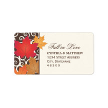 Return Address Sticker | Autumn Fall in Love Theme Address Labels