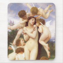Return of Spring by Bouguereau, Vintage Angels Mousepad