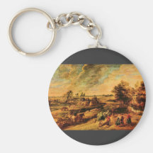Return of the farmers from the field by Rubens Key Chain
